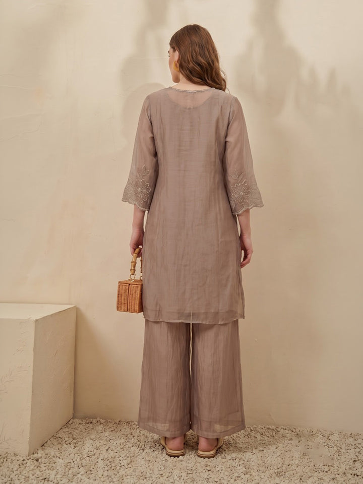 Mouse Printed Tissue Kurta Set
