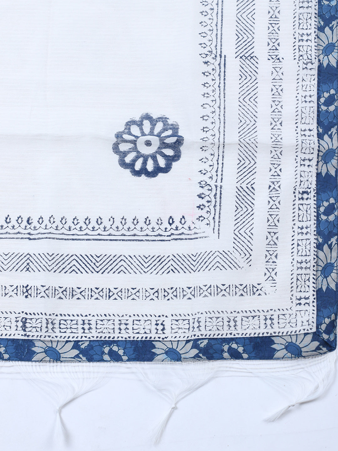 Embroidered Cotton Blend Unstitched Suit With Pant &amp; Dupatta