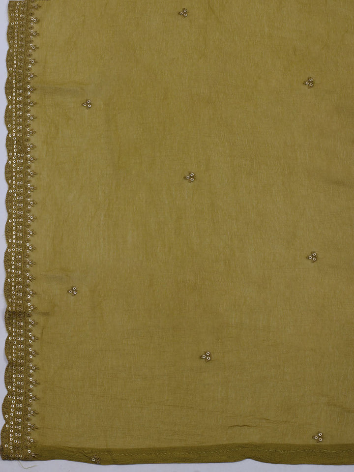 Printed Cotton Blend Unstitched Suit With Dupatta