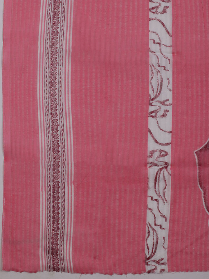 Printed Cotton Blend Unstitched Suit With Dupatta