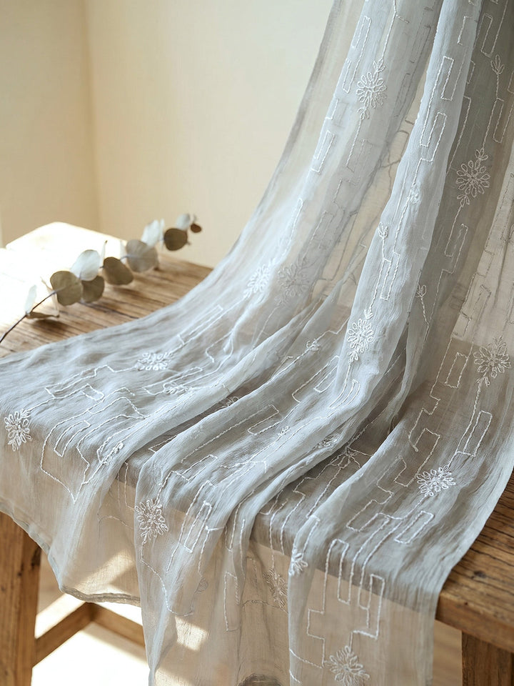 Neck Embroidered Cotton Blend Unstitched Suit With Dupatta