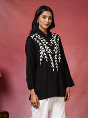 Embroidered Cotton Blend Short Kurti