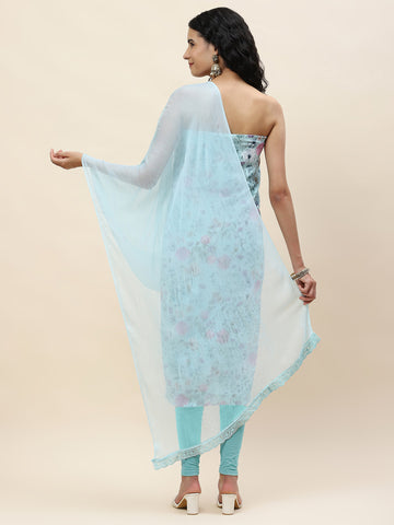 Neck Patti Cotton Unstitched Suit With Dupatta