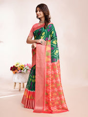 Patola Zari Border Art Silk Woven Saree