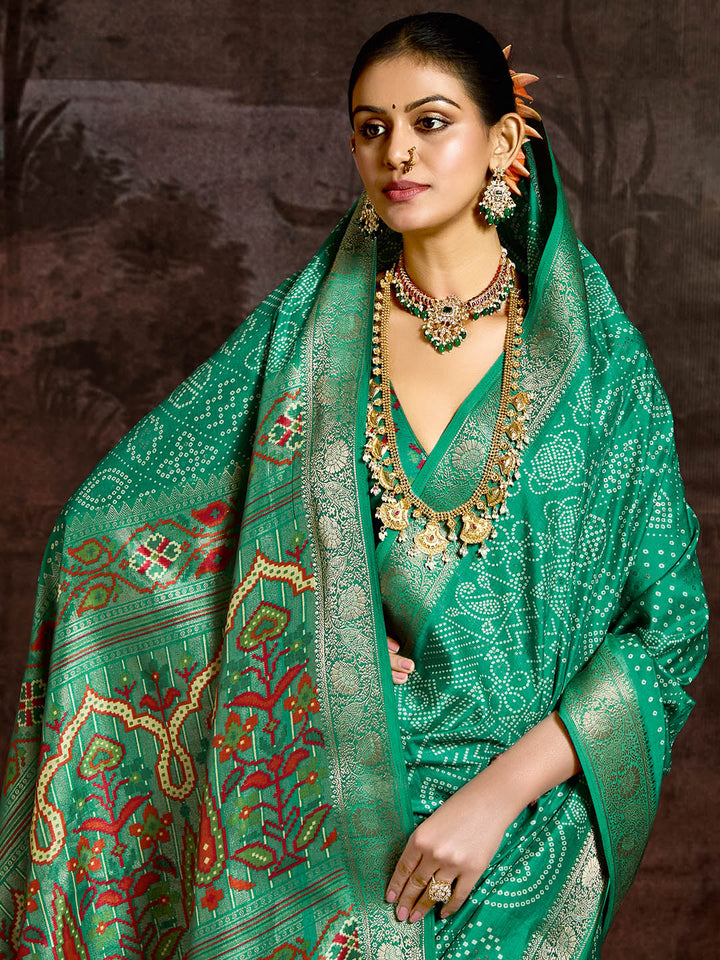 Bandhani Printed Art Silk Saree