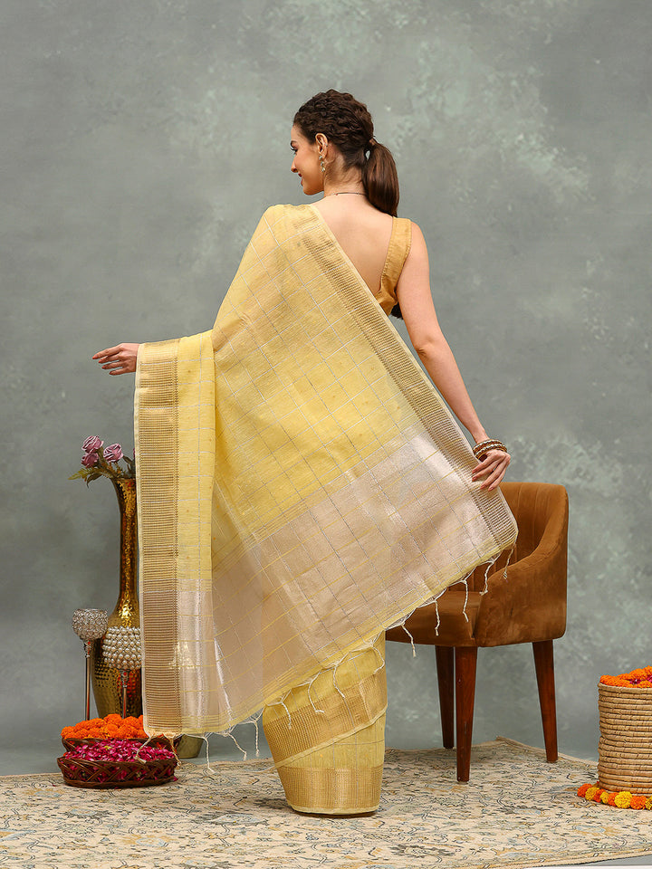 Woven Design Cotton Blend Saree