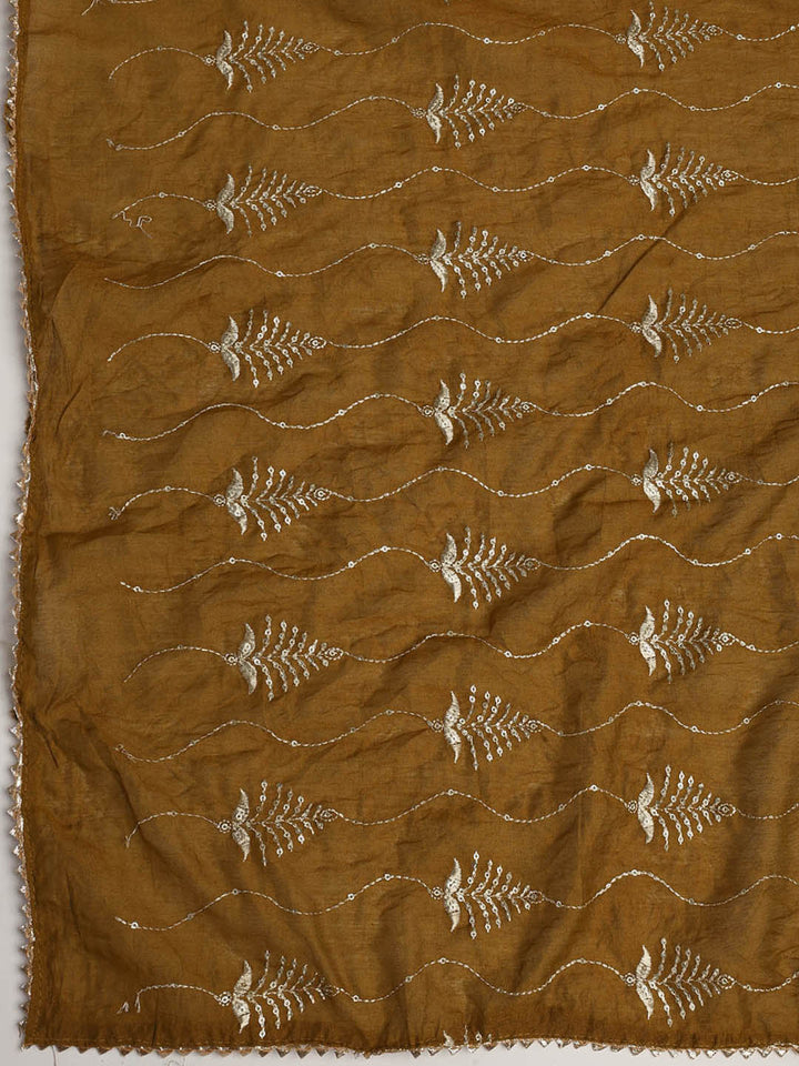 Neck Embroidered Cotton Blend Unstitched Suit With Dupatta