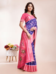 Patola Zari Border Art Silk Woven Saree