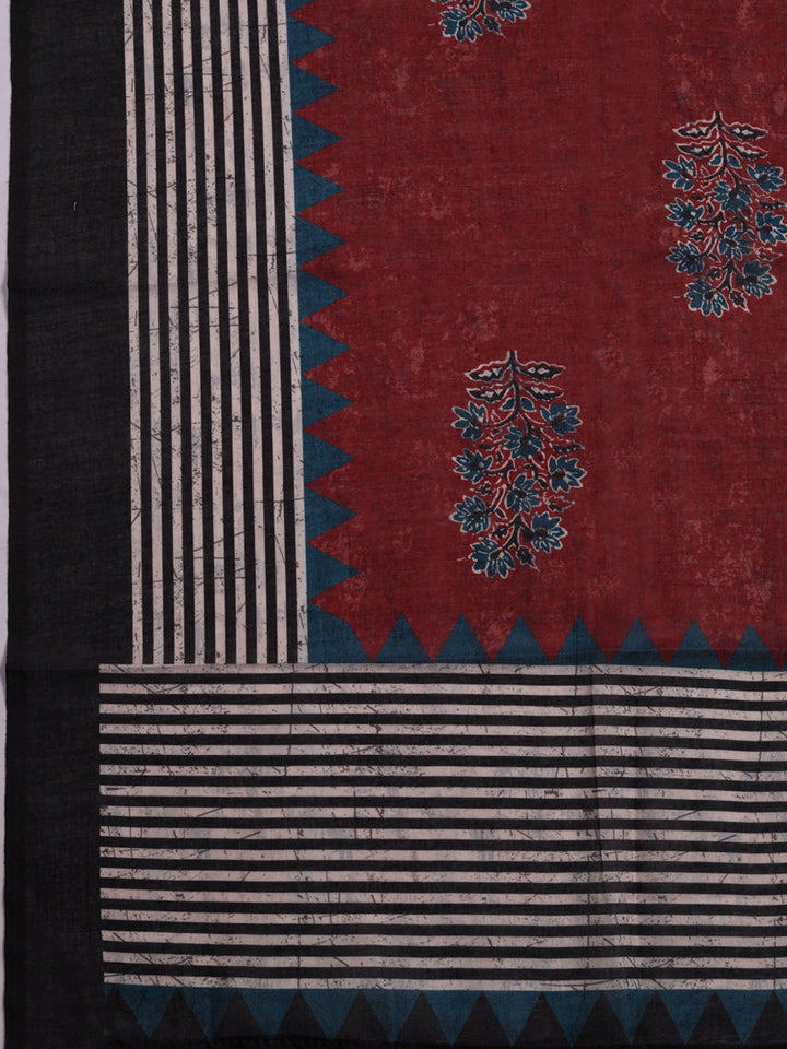 Embroidered Cotton Blend Unstitched Suit With Pant &amp; Dupatta