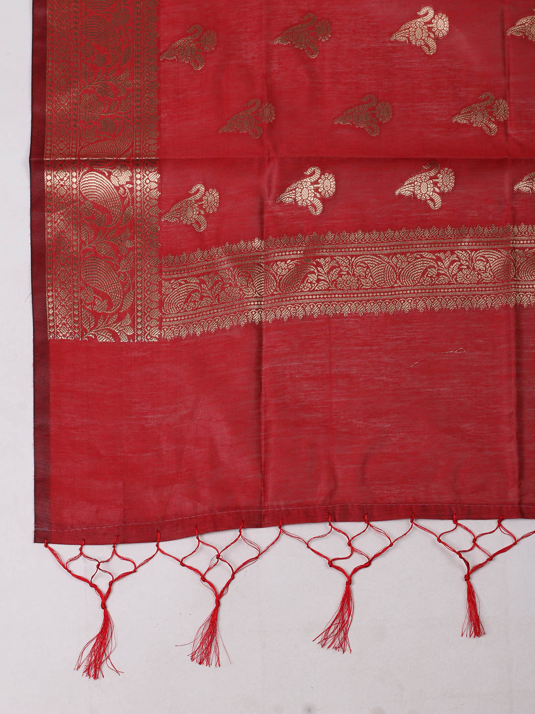 Woven Design Chanderi Unstitched Suit With Pant &amp; Dupatta