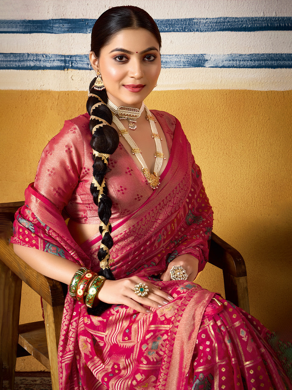 Abstract Print Georgette Saree