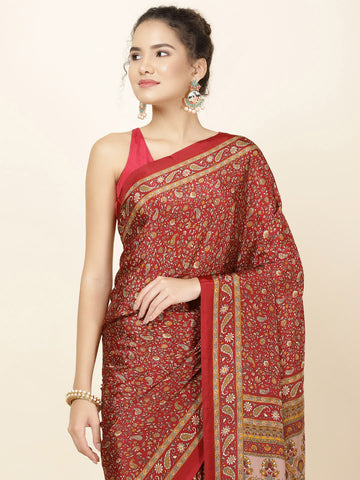 Printed Crepe Woven Saree