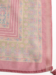 Neck Embroidered Chanderi Unstitched Suit With Dupatta