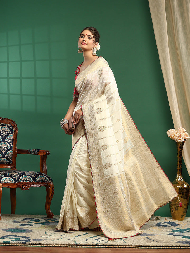Embroidered Dola Silk Saree