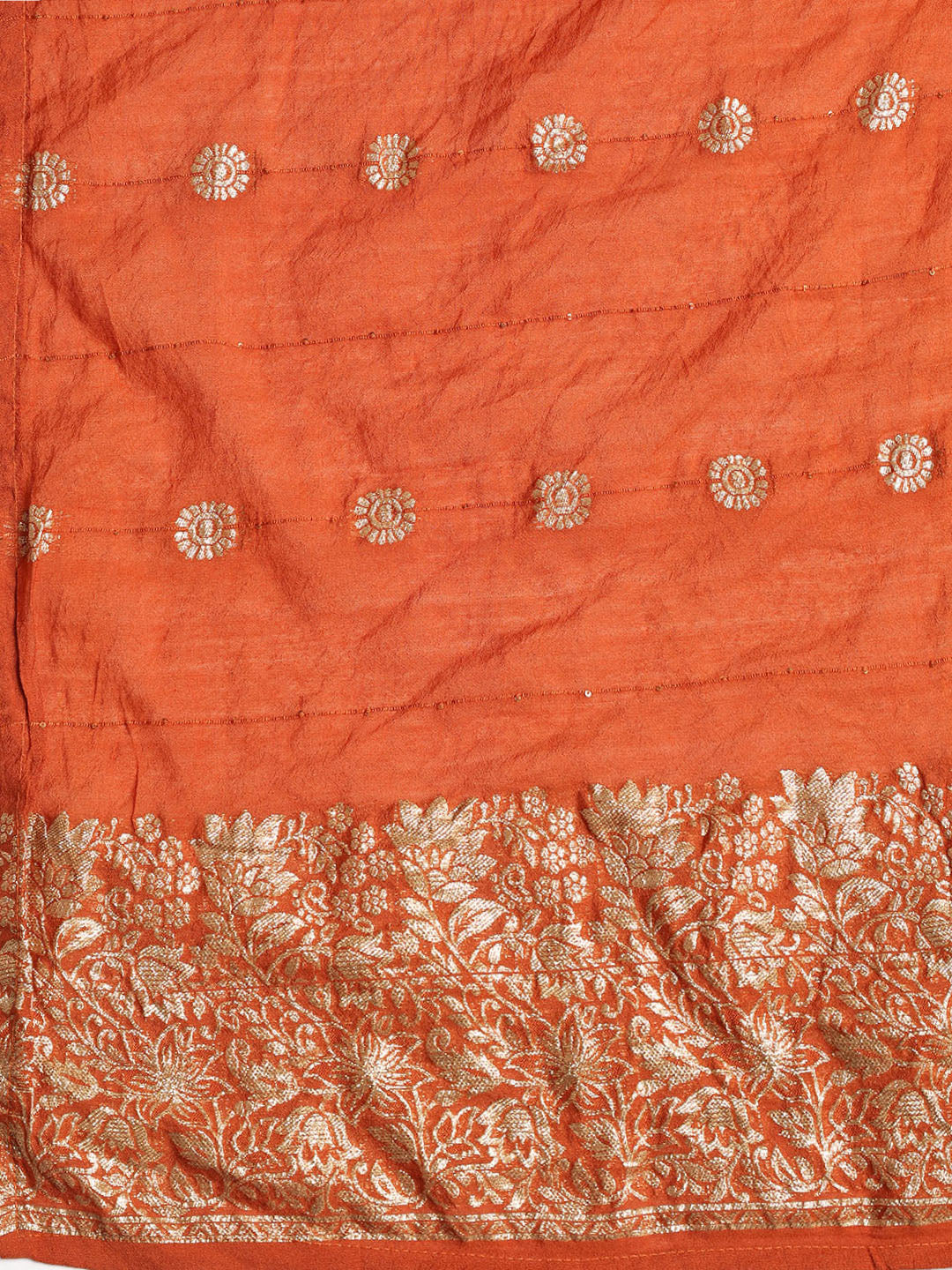Neck Embroidered Chanderi Unstitched Suit With Dupatta