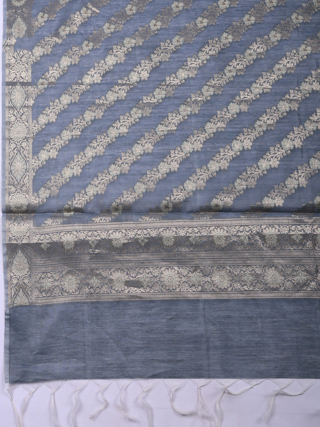 Woven Design Chanderi Unstitched Suit With Pant &amp; Dupatta