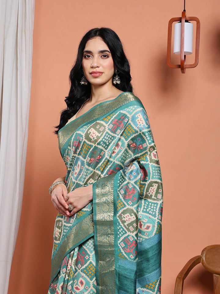 Digital Printed Art Silk Saree