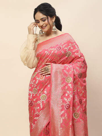 Zari Jaal Woven Crepe Saree