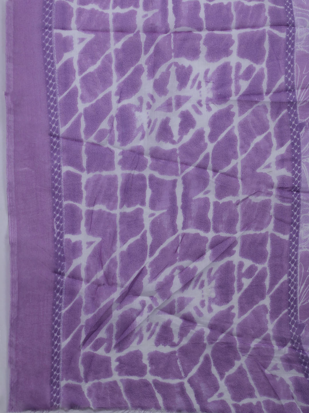 Patch Neck Cotton Blend Unstitched Suit With Dupatta