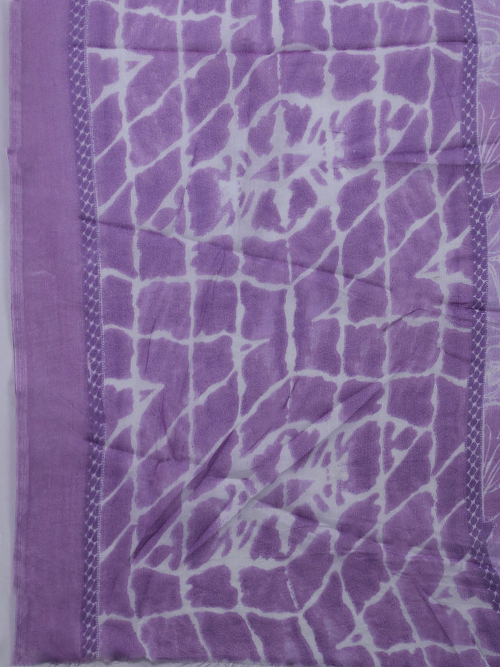 Patch Neck Cotton Blend Unstitched Suit With Dupatta