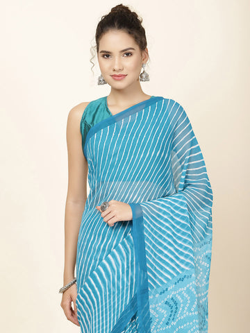 Leheriya Printed Georgette Woven Saree