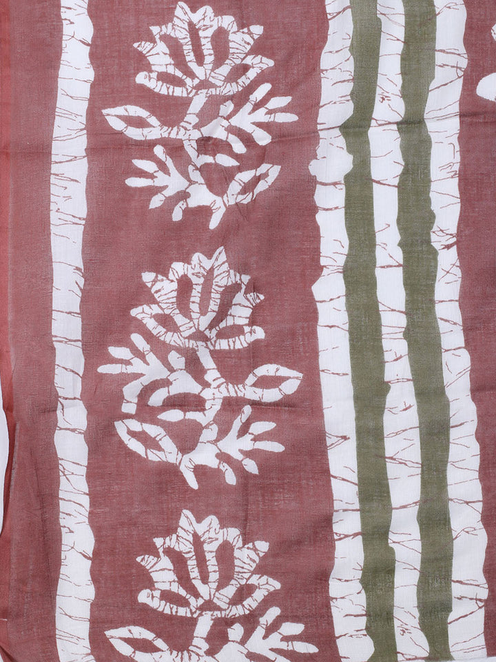 Printed Cotton Blend Unstitched Suit With Dupatta