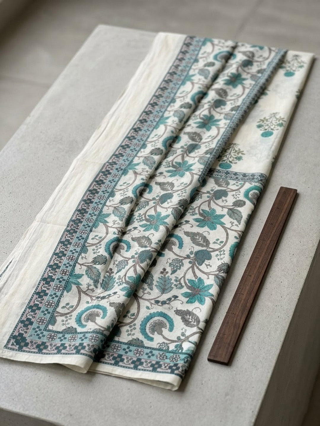 Embroidered Cotton Blend Unstitched Suit With Pant &amp; Dupatta