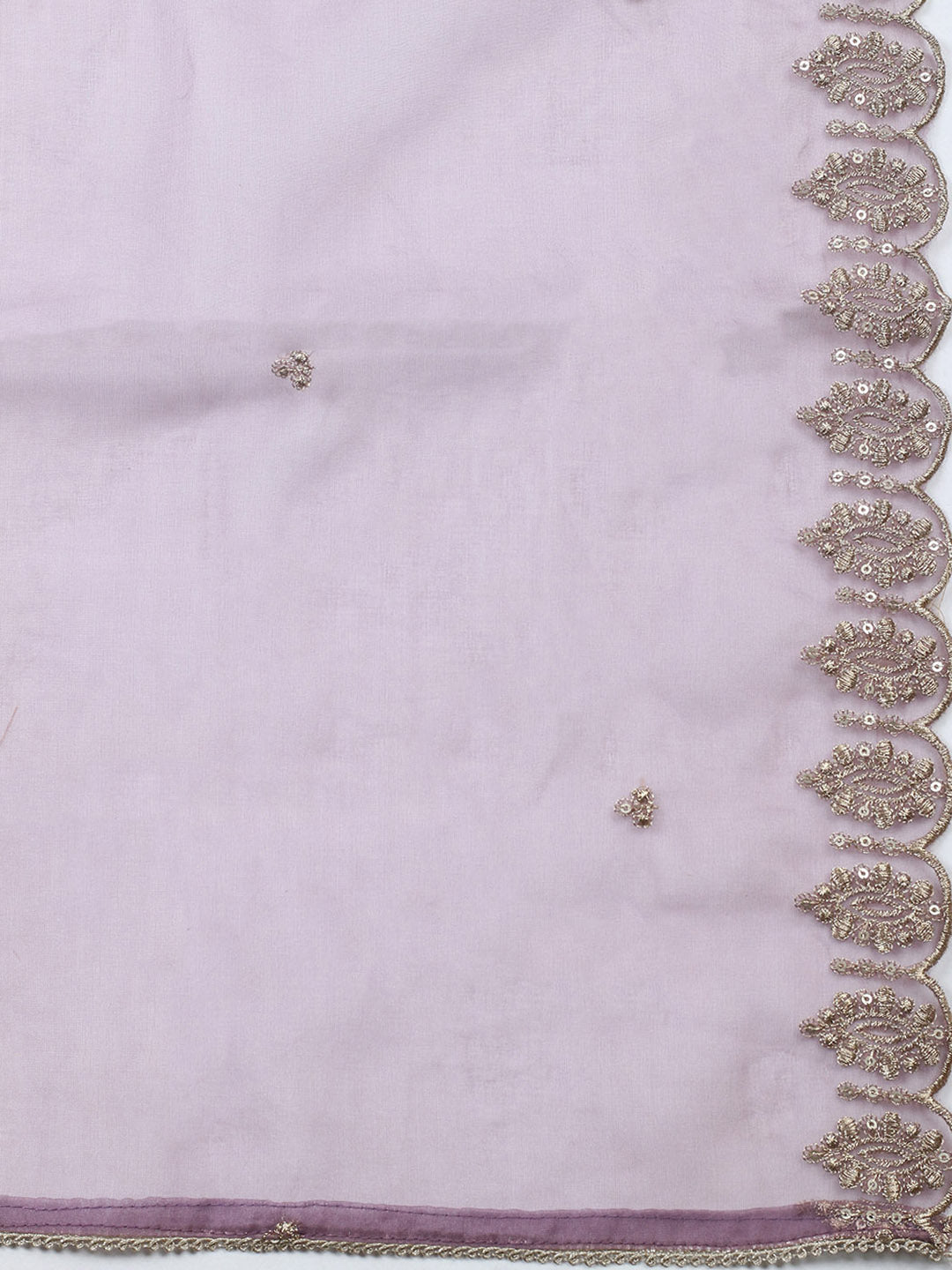 Embroidered Chanderi Unstitched Suit With Pant &amp; Dupatta
