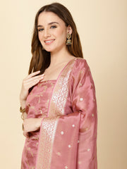 Floral Woven Chanderi Unstitched Suit Piece With Dupatta