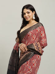 Digital Printed Cotton Blend Woven Saree