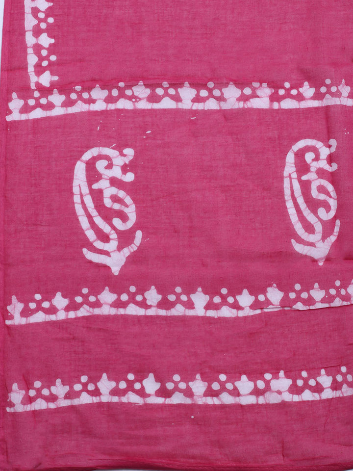 Printed Cotton Blend Unstitched Kurta With Pant &amp; Dupatta