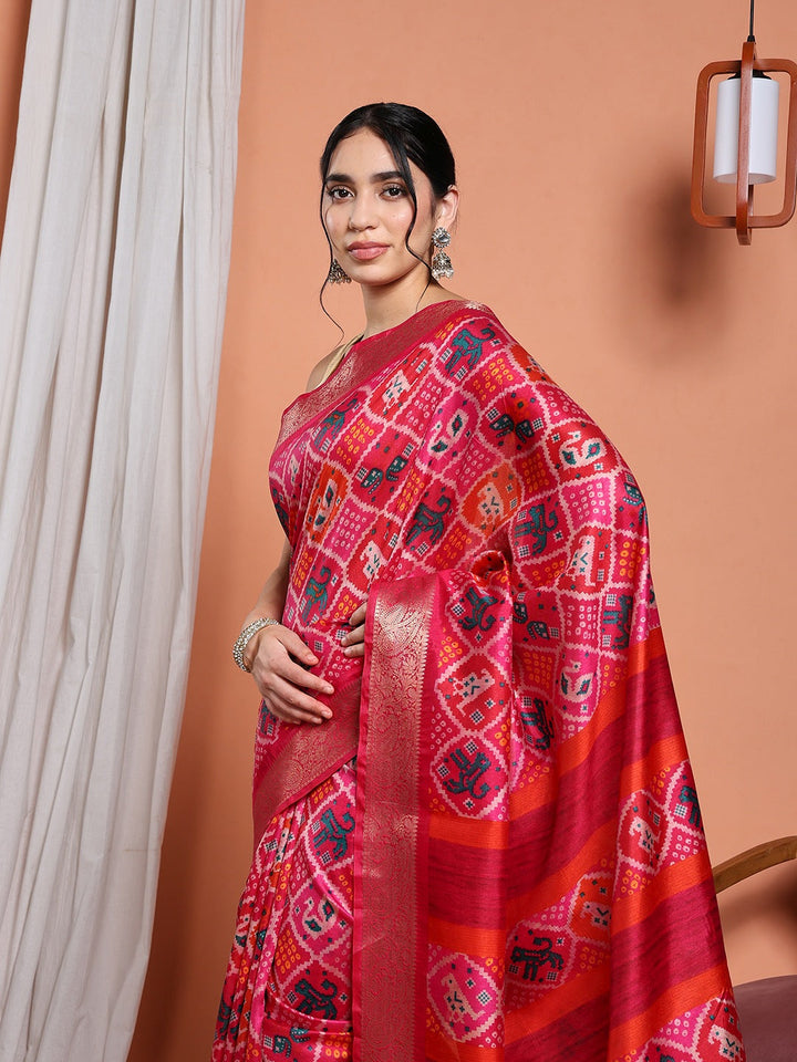 Digital Printed Art Silk Saree