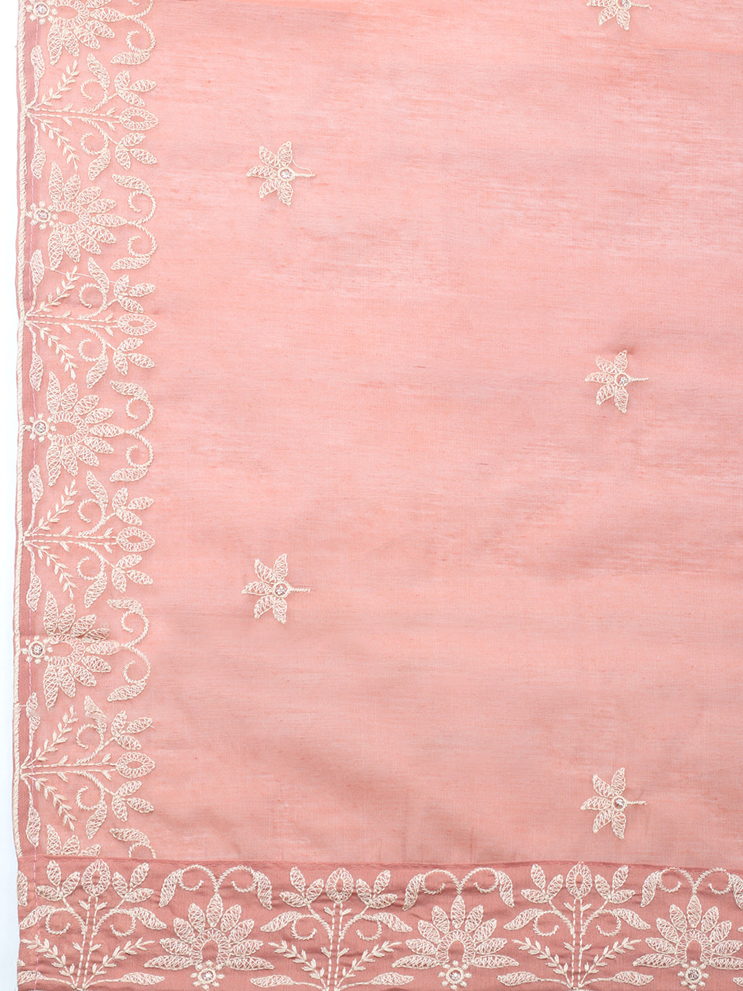 Embroidered, Cotton Blend Unstitched Suit With Pant &amp; Dupatta