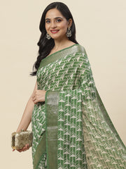 Block Abstract Printed Handloom Saree