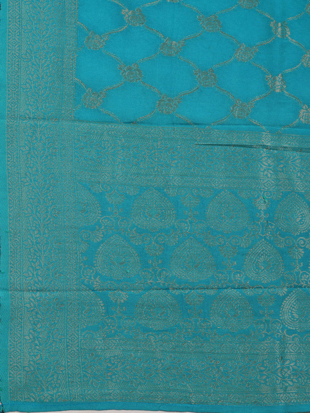 Embroidered Chanderi Unstitched Suit With Dupatta