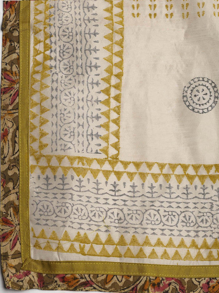 Neck Embroidered Cotton Blend Unstitched Suit With Dupatta