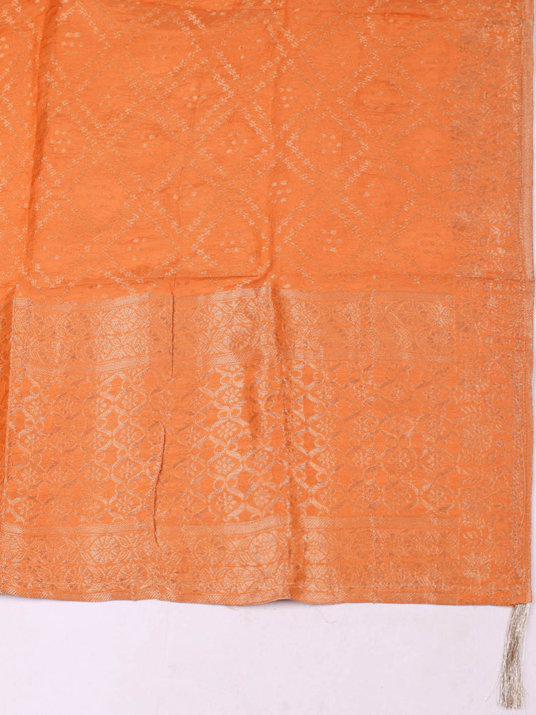 Embroidered Chanderi Unstitched Suit With Pant &amp; Dupatta