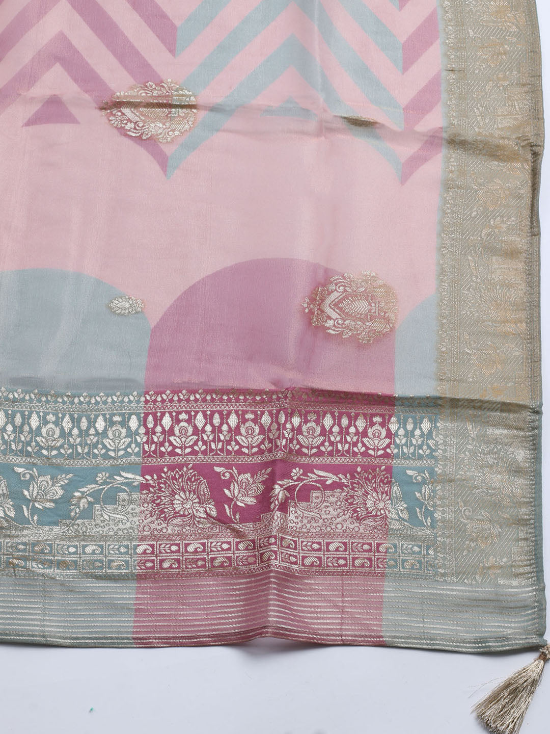 Embroidered Tissue Unstitched Suit With Dupatta