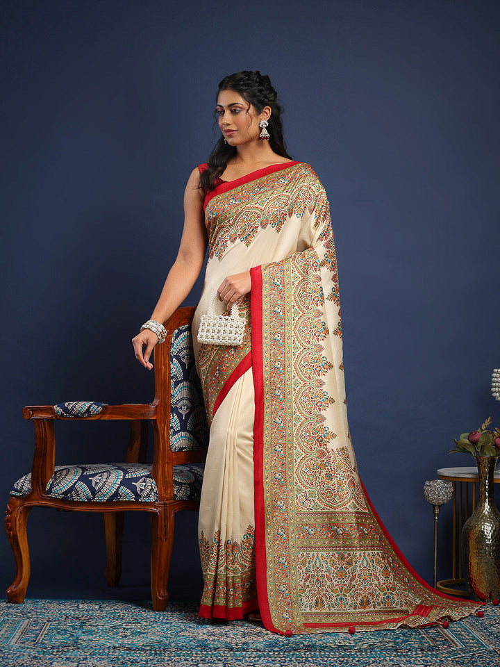Digital Printed Art Silk Saree