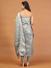 Woven Chanderi Unstitched Suit With Dupatta