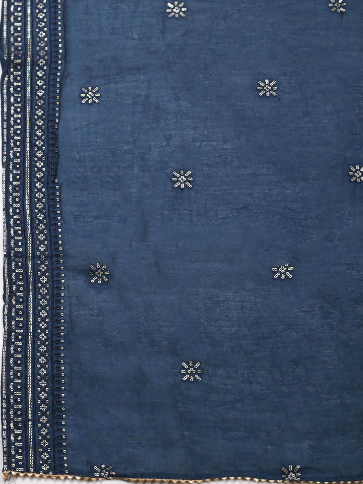 Embroidered Cotton Unstitched Suit With Pant &amp; Dupatta