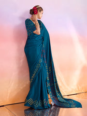 Printed Satin Saree