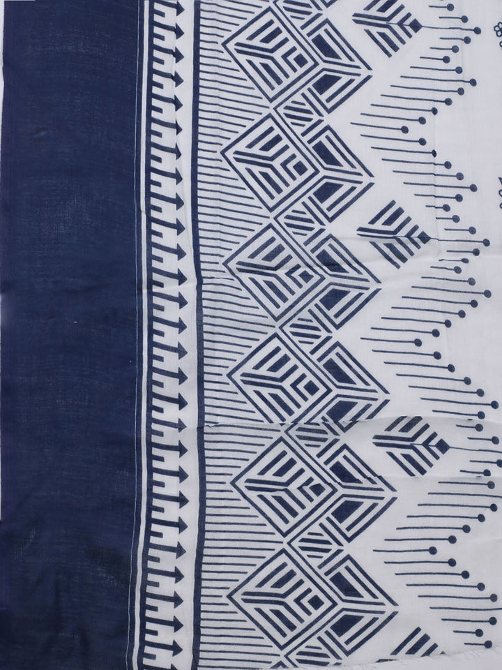 Printed Cotton Blend Unstitched Suit With Dupatta