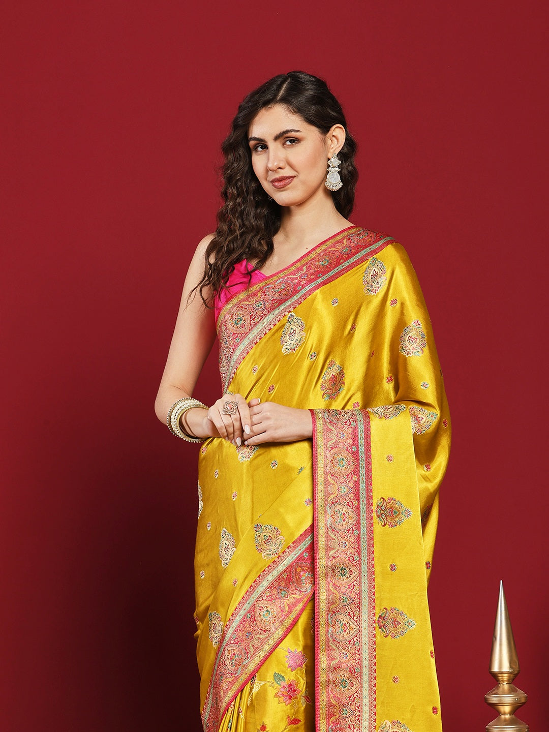 Woven Design Satin Saree
