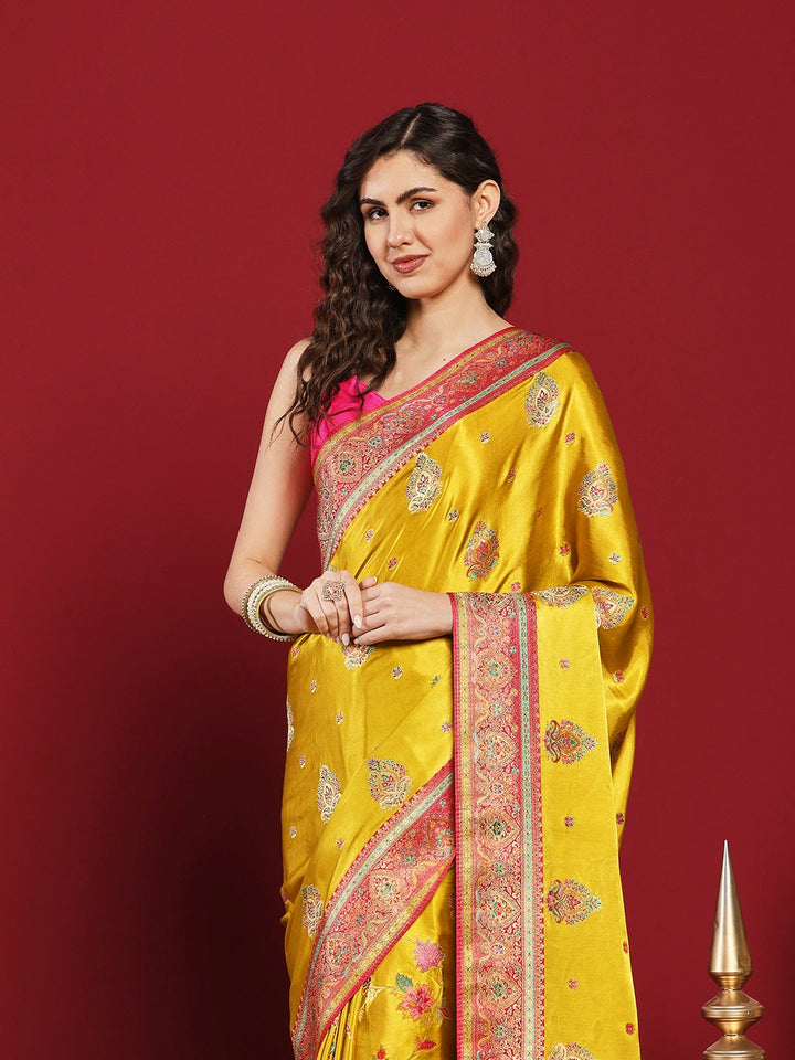 Woven Design Satin Saree
