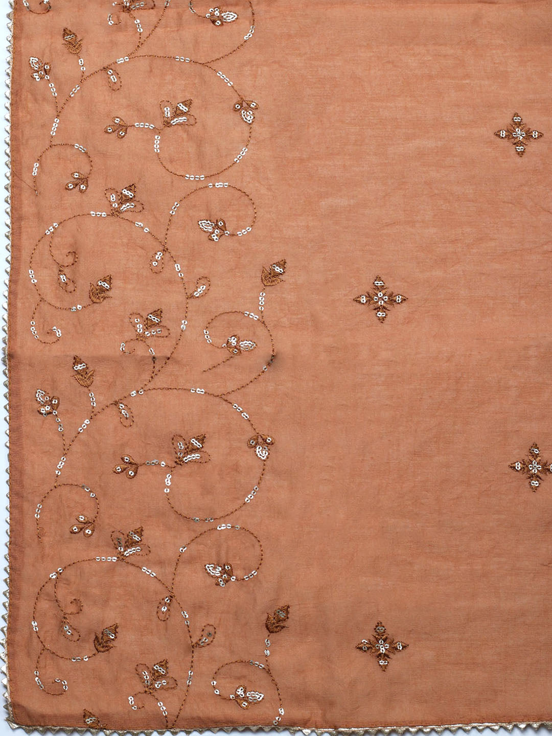 Embroidered Cotton Unstitched Suit With Pant &amp; Dupatta