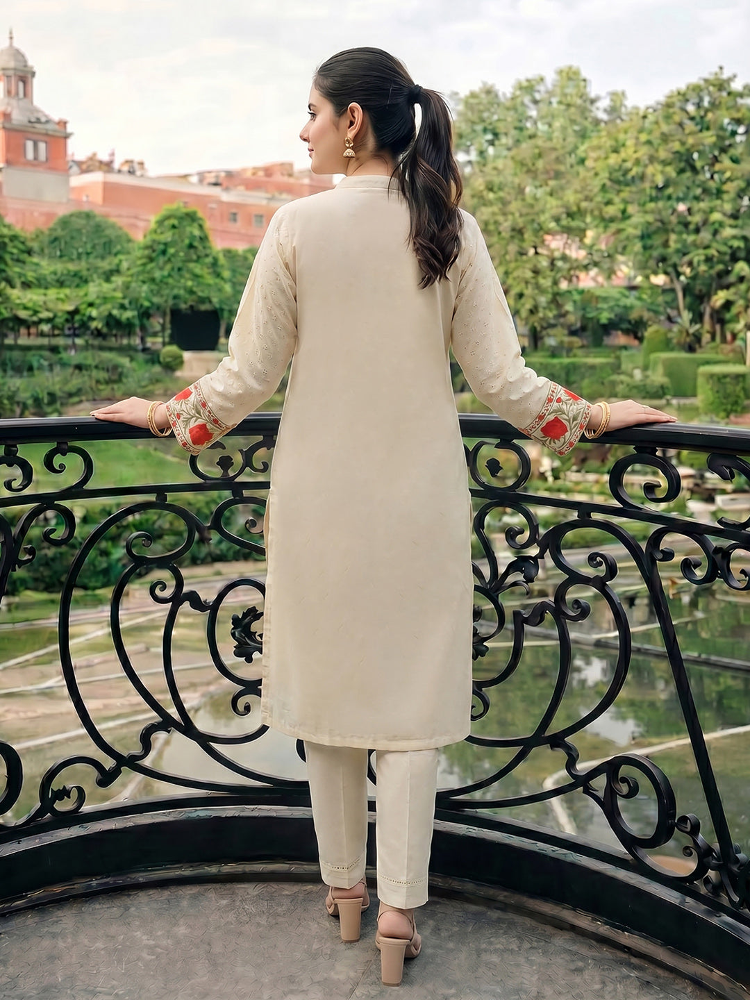 Printed Cotton Blend Kurta Set