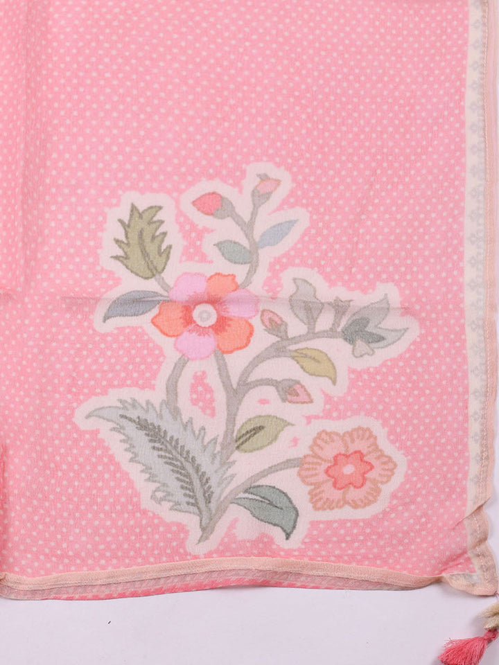Printed Muslin Unstitched Suit With Pant &amp; Dupatta