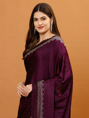 Stone Work Chinon Woven Saree