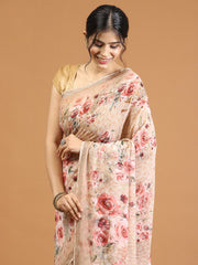 Printed & Stone Work Georgette Saree